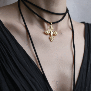 King Neptune Statement Suede Ebony Necklace