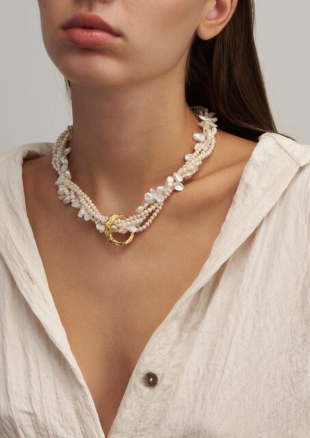 Full Moon Tangled Pearl Necklace Full Moon Tangled Pearl Necklace
