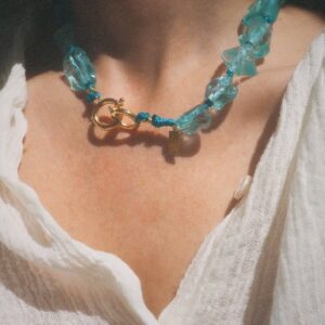 Aerides Aqua Crystal Necklace