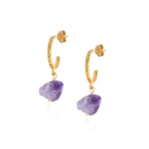 Myrtilo Hammered Hoops Gold