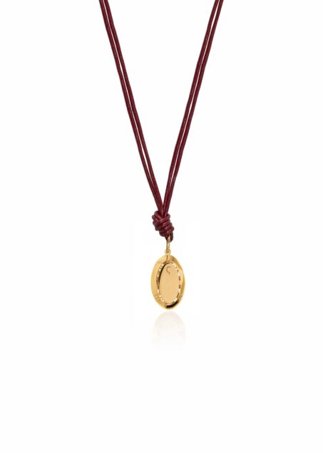 Angel Oval Burgundy Leather