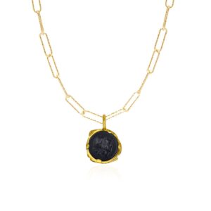 Athéna Cameo Onyx Diamond Cut Necklace