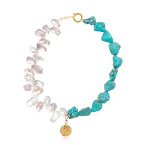 Athena Pearl & Turquoise Necklace
