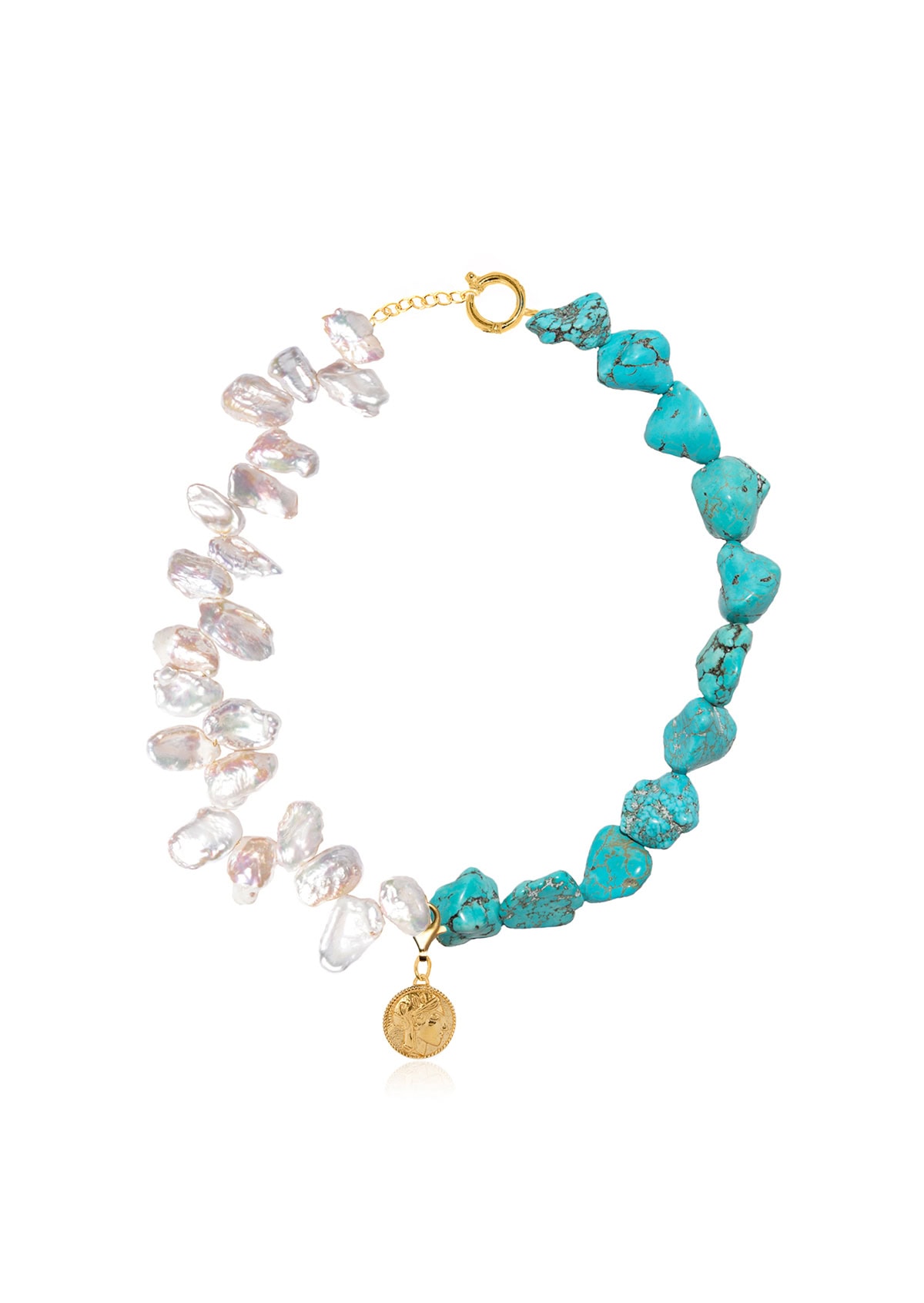 Athena Pearl & Turquoise Necklace Athena Pearl & Turquoise Necklace