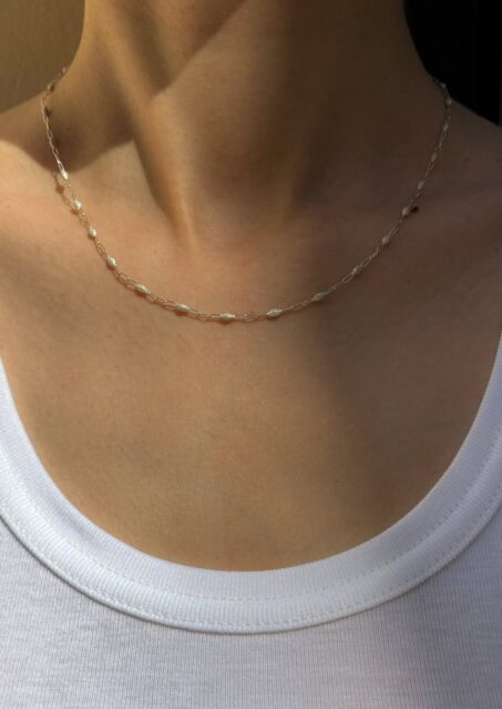 Arabian Pearly White Nights Chain Silver