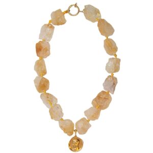 Citrine Rock Hermis Large Necklace