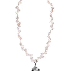Hermis Lustre Clipon Flower Pearl Necklace