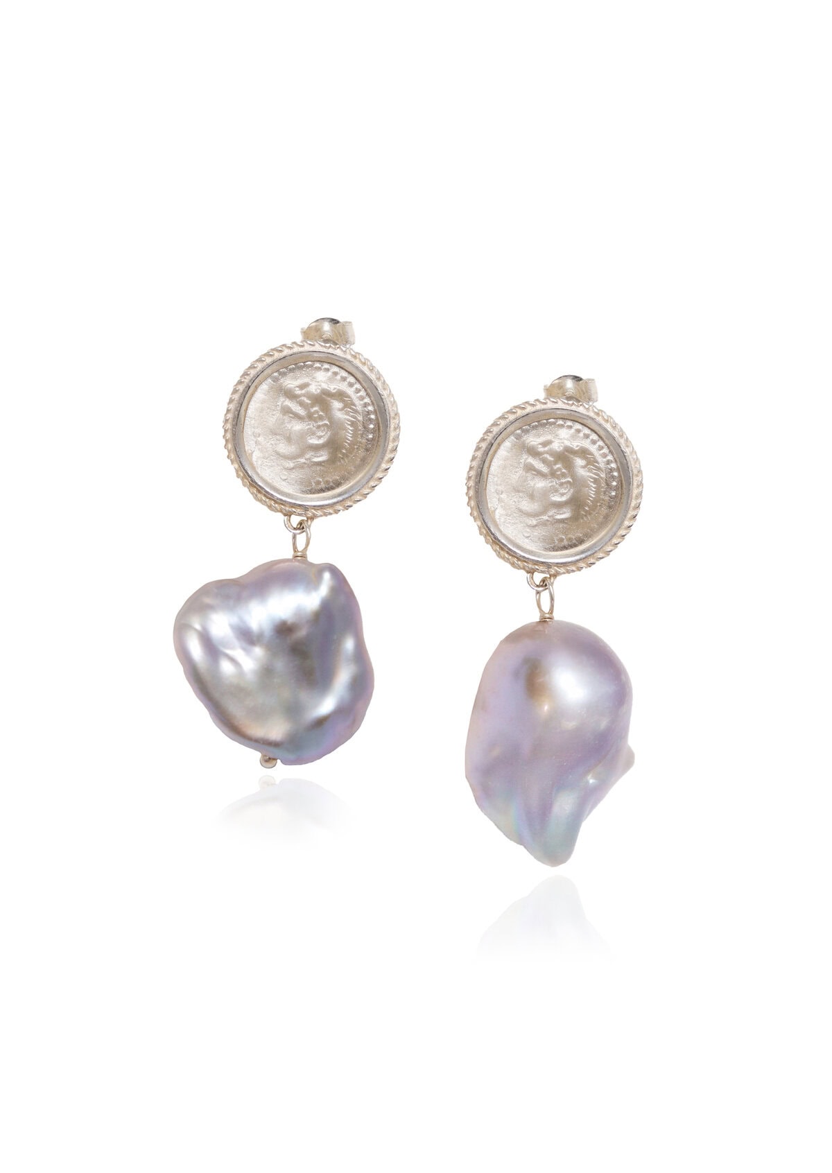 Hercules Baroque Pearl Earrings Silver Hercules Baroque Pearl Earrings Silver