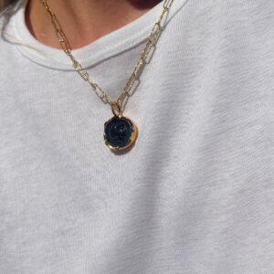 Athéna Cameo Onyx Diamond Cut Necklace