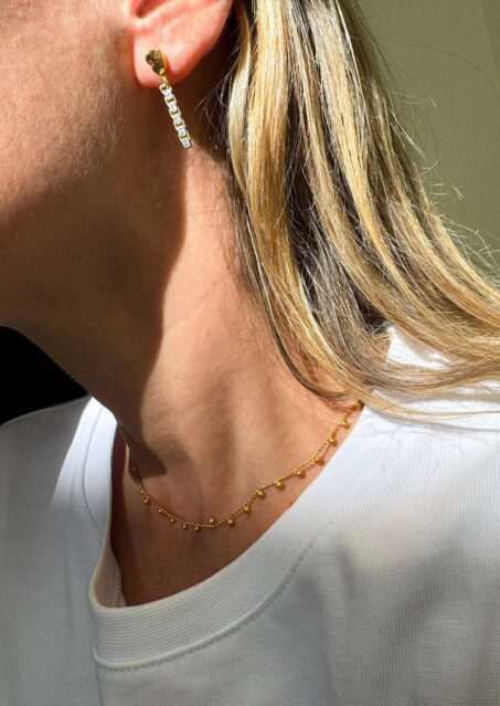 Diamante Chain Nugget Earrings Diamante Chain Nugget Earrings