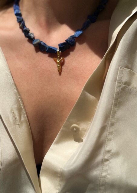 Lapis Pebble Nike Necklace Lapis Pebble Nike Necklace