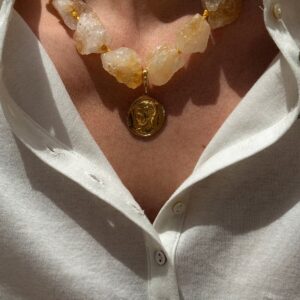 Citrine Rock Hermis Large Necklace