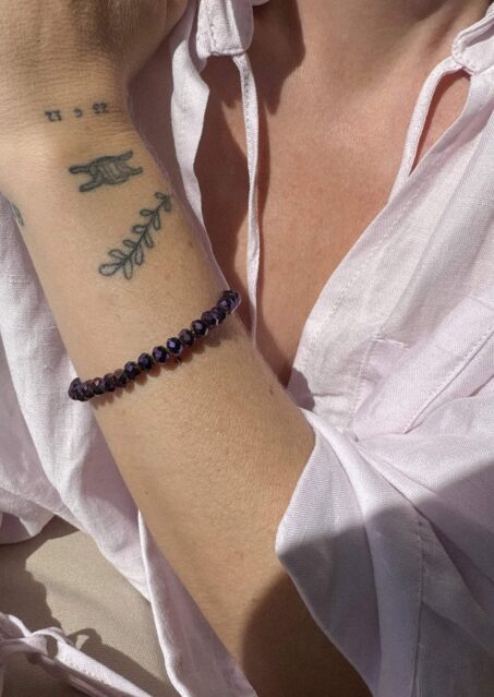 Midnight Mauve Crystal Bracelet Gold