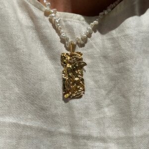 Nike Foil Statement Pearl Necklace