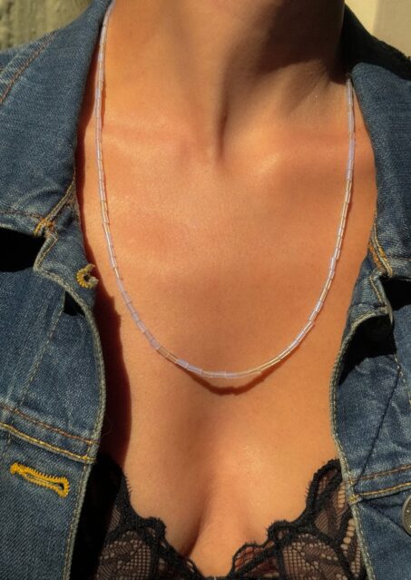 Moon Stone Tube Necklace Moon Stone Tube Necklace