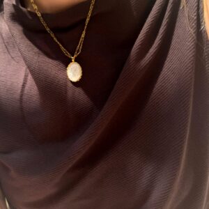 Ygieia Cameo Pearl Necklace Gold