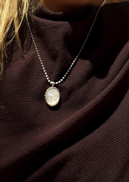 Ygieia Cameo Pearl Necklace Silver Ygieia Cameo Pearl Necklace Silver
