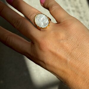 Ygieia Cameo Pearl Ring