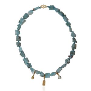 Larimar Pebble & Charms Necklace