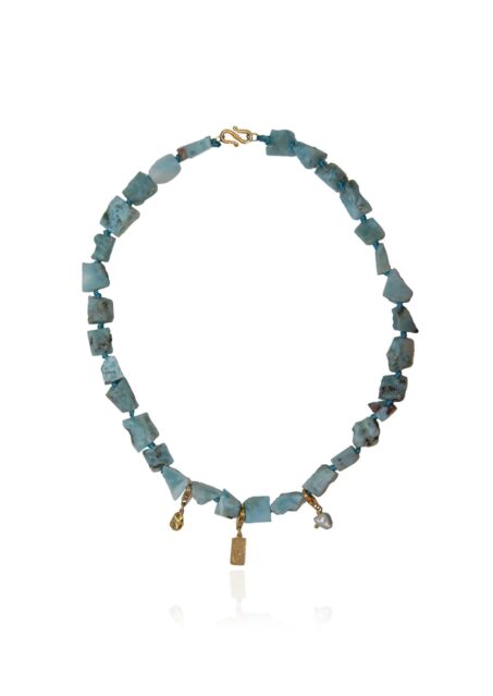 Larimar Pebble & Charms Necklace