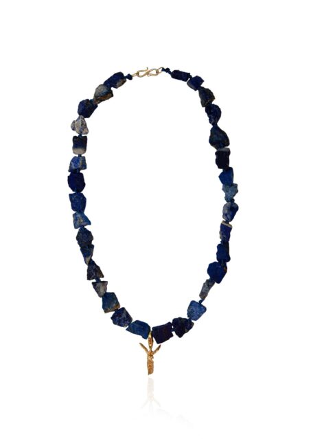 Lapis Pebble Nike Necklace