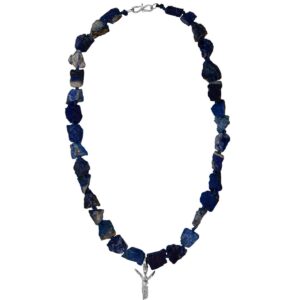 Lapis Pebble Nike Necklace