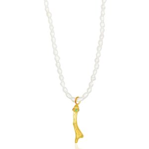 Molten Stardust Oval Pearl Necklace