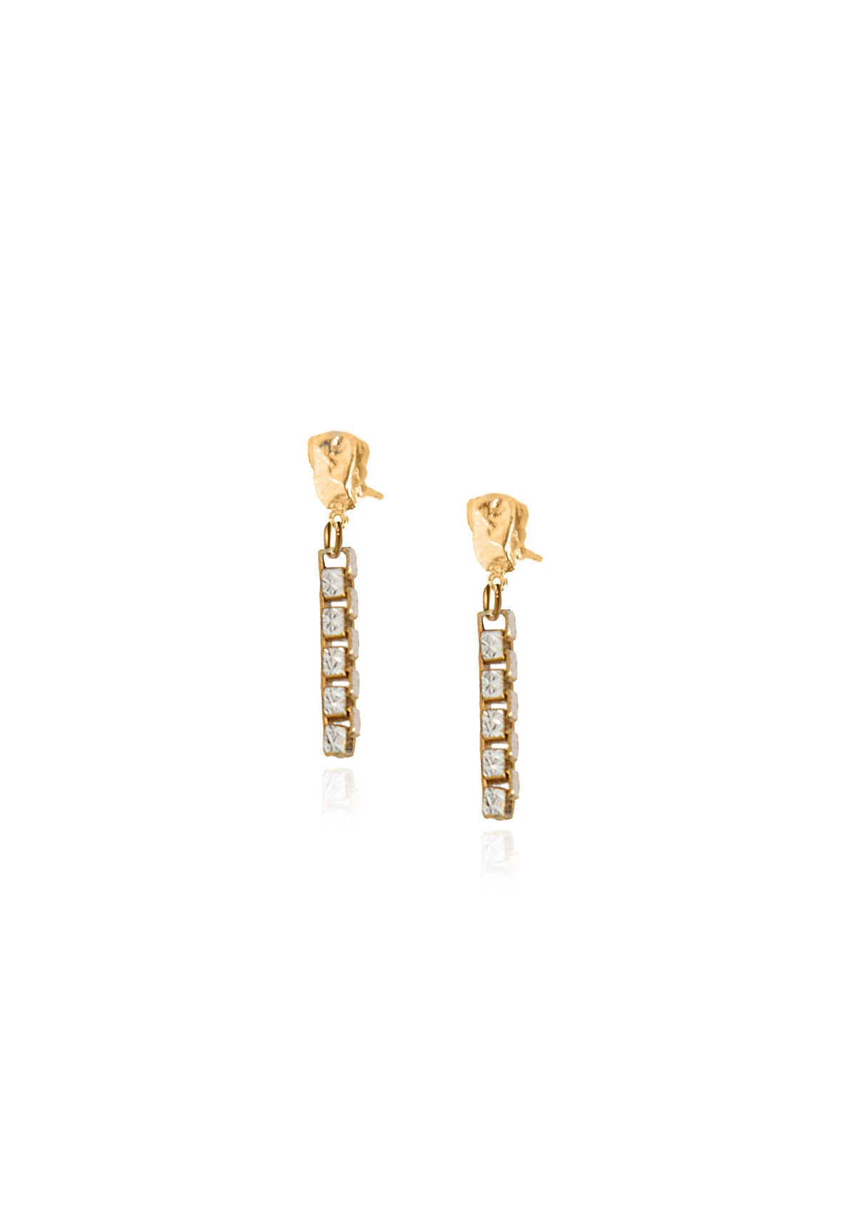 Diamante Chain Nugget Earrings Diamante Chain Nugget Earrings