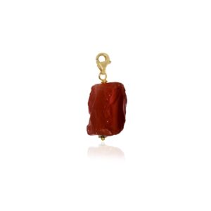 Red Crystal Clip On Gold
