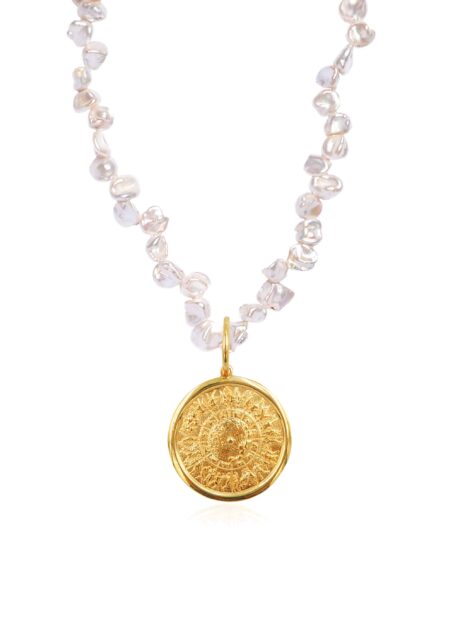 Shield of Achilles Statement Pearl Necklace