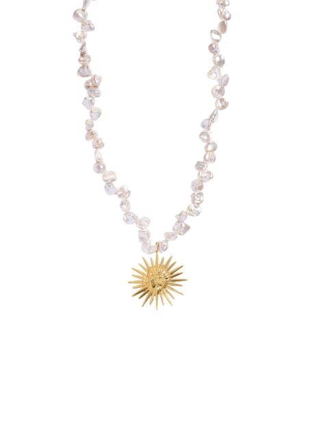 Sun Tarot Statement Pearl Necklace