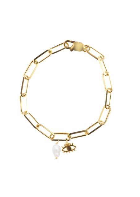 Tiny Eye Pearl Drop Yasemi Bracelet