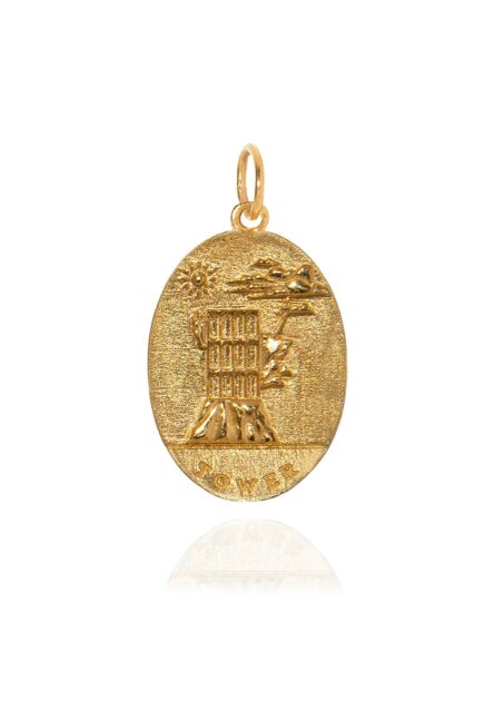The Tower Oval Tarot Charm