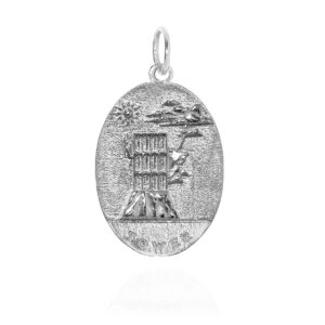 The Tower Oval Tarot Charm