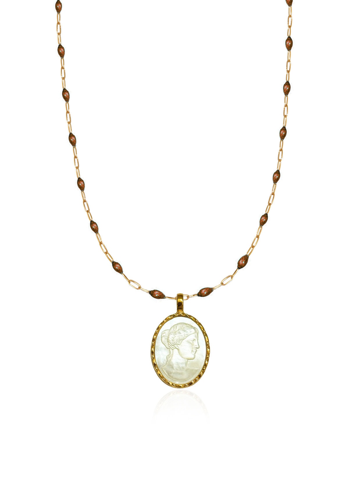 Ygieia Cameo Pearl Necklace Gold Ygieia Cameo Pearl Necklace Gold