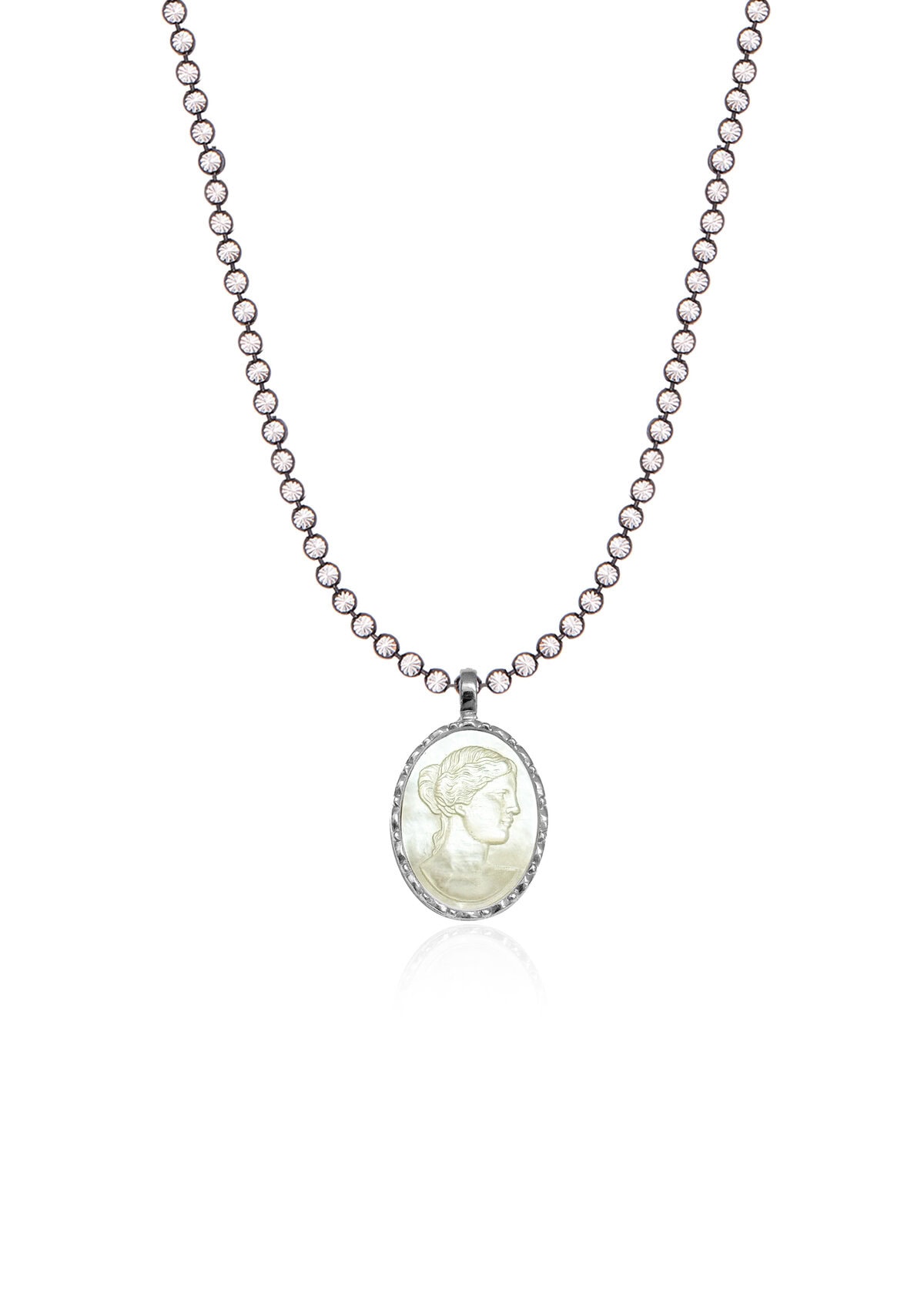 Ygieia Cameo Pearl Necklace Silver Ygieia Cameo Pearl Necklace Silver